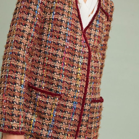 err:twa by: Anthropologie Harlequin Tweed Blazer - Picture 7 of 8